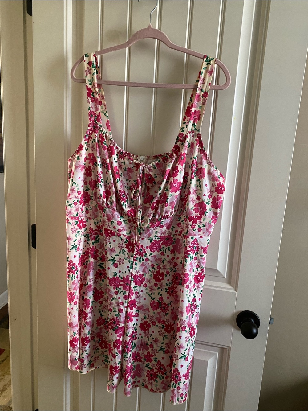 Floral Pink Satin Romper